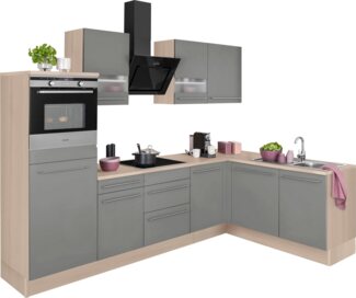 OPTIFIT Winkelküche Bern mit Hanseatic-E-Geräten, Stellbreite 285x175 cm, mit Induktionskochfeld, Soft-Close