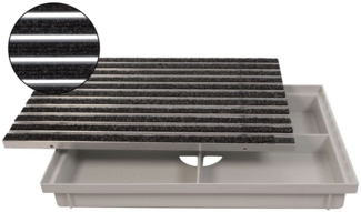 ACO Severin Ahlmann GmbH & Co. KG Fußmatte Eingangsmatte + Bodenwanne Vario Kunststoff, Rips Anthrazit, rechteckig, Höhe: 20 mm, Größe: 600x400 mm, geeignet für den Innen- und Außenbereich