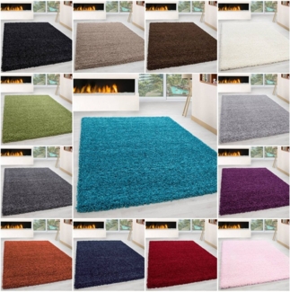 Homtex Hochflor-Teppich, 60 x 110 cm, Hochflor Teppich - Gemütlicher Langflor, Pflegeleichter Shaggy Flokati