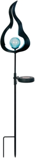 LED Metall Solar Gartenstecker 93cm Flamme kaltweiß Solarlampe Garten Lampe
