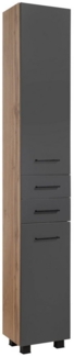 welltime Hochschrank Trento, verschiedene Ausführungen und Farben Badmöbel, Seitenschrank Breite 30 cm, viel Stauraum, Made in Germany