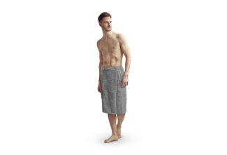 Bestlivings Saunatuch Herren 60x145cm, Sauna Kilt "Flauschig" Saunahandtuch mit Gummizug und Knopfverschluss
