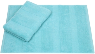 Betz Badematte 2er Set Badvorleger Deluxe Größe 50 x 68 cm, strapazierfähig, Baumwolle, rechteckig, unbeschichtet