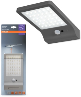 Osram Door LED Solar Sensor 4000K, LED Solarleuchte, IP44, 3W, 320 lm, Bewegungssensor, Solar-Akku, Silber, Wandmontage