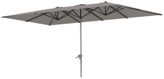 Outsunny Sonnenschirm mit Kurbel, 451 x 264 cm, UV Schutz 50+, LxB: 451x264 cm, Doppelsonnenschirm, windfest Gartenschirm, aus Aluminium, für Balkon, Terrasse, Garten, Dunkelgrau