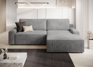 TRENDMANUFAKTUR Ecksofa Challenge, Schlafsofa mit Bettkasten, Couch in L-Form, Breite 245 cm, Recamiere beidseitig montierbar, mit Bettfunktion, trendiger Cordstoff