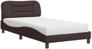 vidaXL Bett mit Matratze "Hvar" Dunkelbraun 100x200 cm Stoff 3208516
