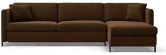 Micadoni Ecksofa Gloria 5-Sitzer Samt Schokolade Rechts 205x160