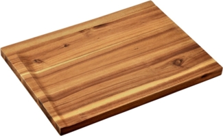 KESPER® Schneidebrett Tranchierbrett 28 x 38 cm, Akazie, FSC, Massivholz, (1-St), mit schräger Schnittfläche für optimalen Saftablauf