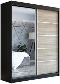A&J MöbelLand GmbH Schiebetürenschrank BERLIX,2-türig Schrank mit Spiegel (TOP ANGEBOT! Geräumiger Schrank mit einer Breite von 180 cm und Spiegel, ideal zur Aufbewahrung von Kleidung und Accessoires. 2 Schubladen und viel Stauraum. TOP PRODUKT! Wählen...