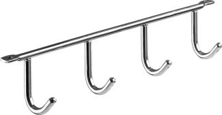 Hettich Garderobenleiste 4 Haken 27,5 x 5,2 x 3,5 cm verchromt