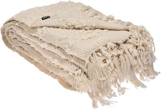 Beliani 'VELLA' Kuscheldecke, Baumwolle cremeweiß, 200x220 cm