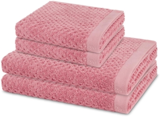Ross Harmony 4 tlg. Frottier-Set - 2 X Handtuch (50 X 100cm), 2 X Duschtuch (70 X 140cm) - 520 - Altrosa