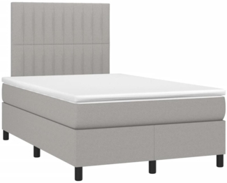 vidaXL Boxspringbett mit Matratze Hellgrau 120x190 cm Stoff 3269895