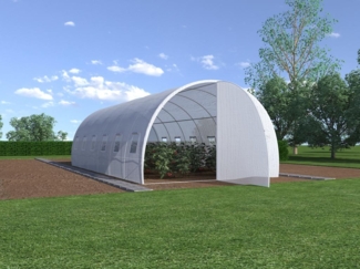 Vente-unique - Foliengewächshaus Folientunnel mit Tür - 18 m² - 600 x 300 x 200 cm - Verzinkter Stahl - ALOCASIA
