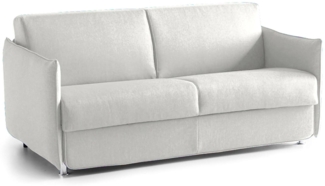 Dmora 2-Sitzer Schlafsofa Verceia, Schlafsofa fürs Wohnzimmer, gepolstert, abnehmbar, 100 % Made in Italy-Qualität, 160x95 h90 cm, Hellgrau
