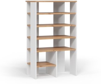 Schuhschrank Marlon Weiß/Goldkraft Eiche 60 x 100 cm mit 5 Fächern Vicco