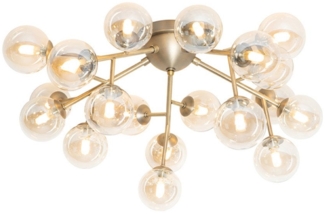 Qazqa Deckenleuchte Bianca, ohne Leuchtmittel, G9, Bronze, Art Deco, Glas, 20-flammig