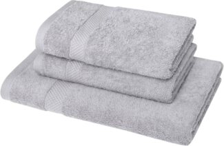 Dyckhoff Handtuch Set Planet, Walkfrottier (Set, 3-St), 2 Handtücher (50x100 cm), 1 Duschtuch (70x140 cm)