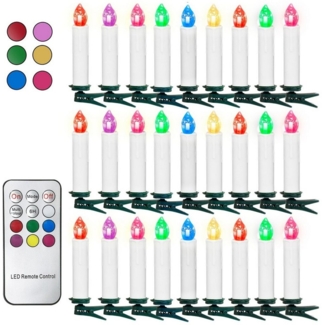 Gotoll LED-Christbaumkerzen CH050BT_W 30/40/50er Weihnachtsbaumkerzen christbaumkerzen kabellos, christbaumschmuck mit Fernbedienung timer 7 Farbwechsel