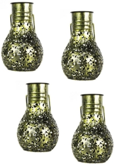 HTI-Living LED Solarleuchte Solarleuchte Luna 4er Set Blüten Bronze, LED, Solarleuchte Gartenleuchte
