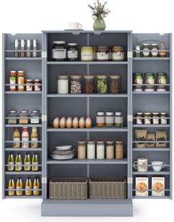 COSTWAY Küchenbuffet Küchenschrank Vorratsschrank mit verstellbarer Ablage, 60x40x120cm