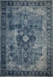 Kadima Design Vielseitiger Vintage Teppich "Coquet Tara". Farbe: Blau, 155x230 cm