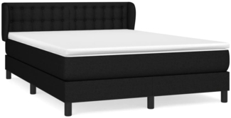 vidaXL Boxspringbett mit Matratze Schwarz 140x200 cm Stoff 3126567