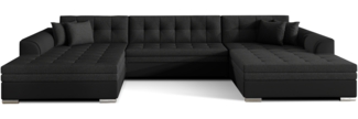 Eltap Vento Ecksofa (Inari 100, Soft 11) Seite Symmetrisch, Schwarz, 165 x 78 x 359 cm
