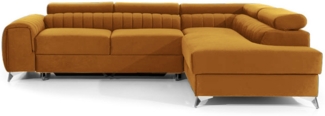 Ecksofa Laurence mit Schlaffunktion und Bettkasten - Monolith-Stoff
