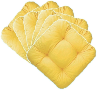 LILENO HOME Stuhlkissen Sitzkissen für Gartenstuhl, Küchenstuhl oder Esszimmerstuhl, Bequeme Indoor u. Outdoor Stuhlauflage als Stuhl Kissen Gelb