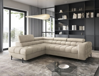 MOEBLO Ecksofa Ferrucio, modernes Schlafsofa mit Bettkasten & verstellbaren Kopfstützen, Wohnlandschaft mit Schlaffunktion, Eckcouch Wohnlandschaft Sofa mit Ottomane Eckgarnitur Polsterecke, (BxHxT):276 x 72–93 x 200 cm