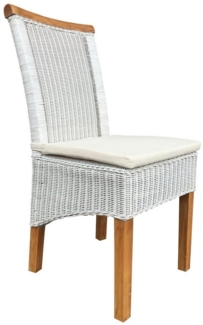 Amagohome Rattanstuhl Rattanstühle Esszimmer-Stühle Perth Esstisch Stühle weiß Korbstühle na