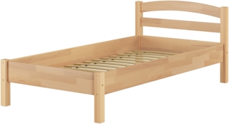 Massivholzbett Buche natur 90x200 Einzelbett Holzbett Bettgestell mit Rollrost 60.73-09FL