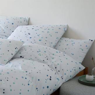 elegante Jersey Bettwäsche Sprinkle mint | 135x200 cm + 80x80 cm