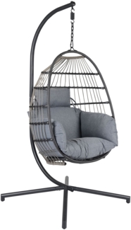 Hängesessel Hamburg Gartensessel Hängestuhl Hängekorb mit Gestell Grau
