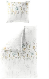 Bettwäsche Bierbaum Biber 4114-10 Wildblumen Gelb Blau Grün 135x200