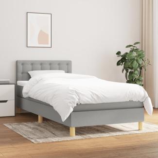 vidaXL Boxspringbett mit Matratze Hellgrau 80x200 cm Stoff 3140889