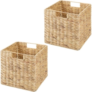 mDesign Aufbewahrungsbox Regalkorb Organizer 2er Set faltbar Naturfarben