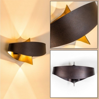 hofstein Wandleuchte »Aschi« Wandlampe aus Metall in Bronze/Braun, ohne Leuchtmittel, 3000 Kelvin, 2xG9 33 Watt, Strahler im organisch fliessendem Design mit Lichteffekt
