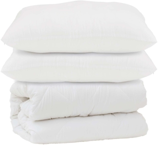 vidaXL Bettdecke mit Kissen 3 pcs Weiß Mikrofaser 3378198