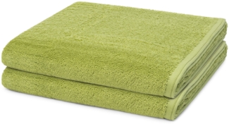 Vossen Vegan Life 2 tlg. Frottier-Set - 2 X Duschtuch (67 X 140cm) - 580 g/m2 - Avocado