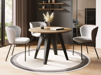 WFL GROUP Esstisch Glory (erhältlich in zwei Größen – 90/100 cm, ausziehbar auf 130/140 cm), platzsparender Tisch für kleine Küche, Esszimmer oder Wohnzimmer