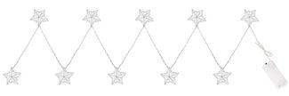 LED Lichterkette, Sternen-Design, Batterie, silber, L 165 cm