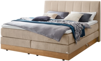 Pedrosa Boxspringbett braun Eiche Massivholz 215cm x 183cm x 115cm