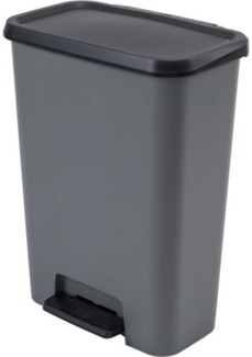 Curver Mülleimer, Compatta 50l Tret-Abfalleimer inox