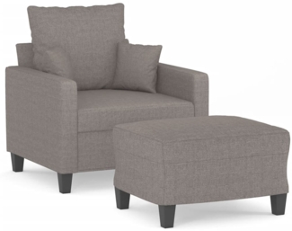 vidaXL Sessel mit Hocker Taupe 60 cm Stoff 3201088