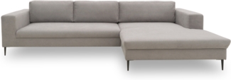 DOMO Collection Modica, Ecksofa, Microfaser silber, 329 x 173 cm