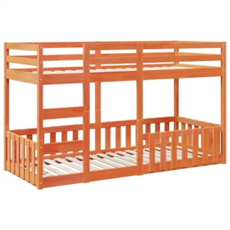 vidaXL Etagenbett Wachsbraun 90x200 cm Massivholz Kiefer 3308591
