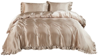 BYSURE Bettwäsche, Polyester, 2 teilig, Vintage-Rüschen-Bettbezug Set